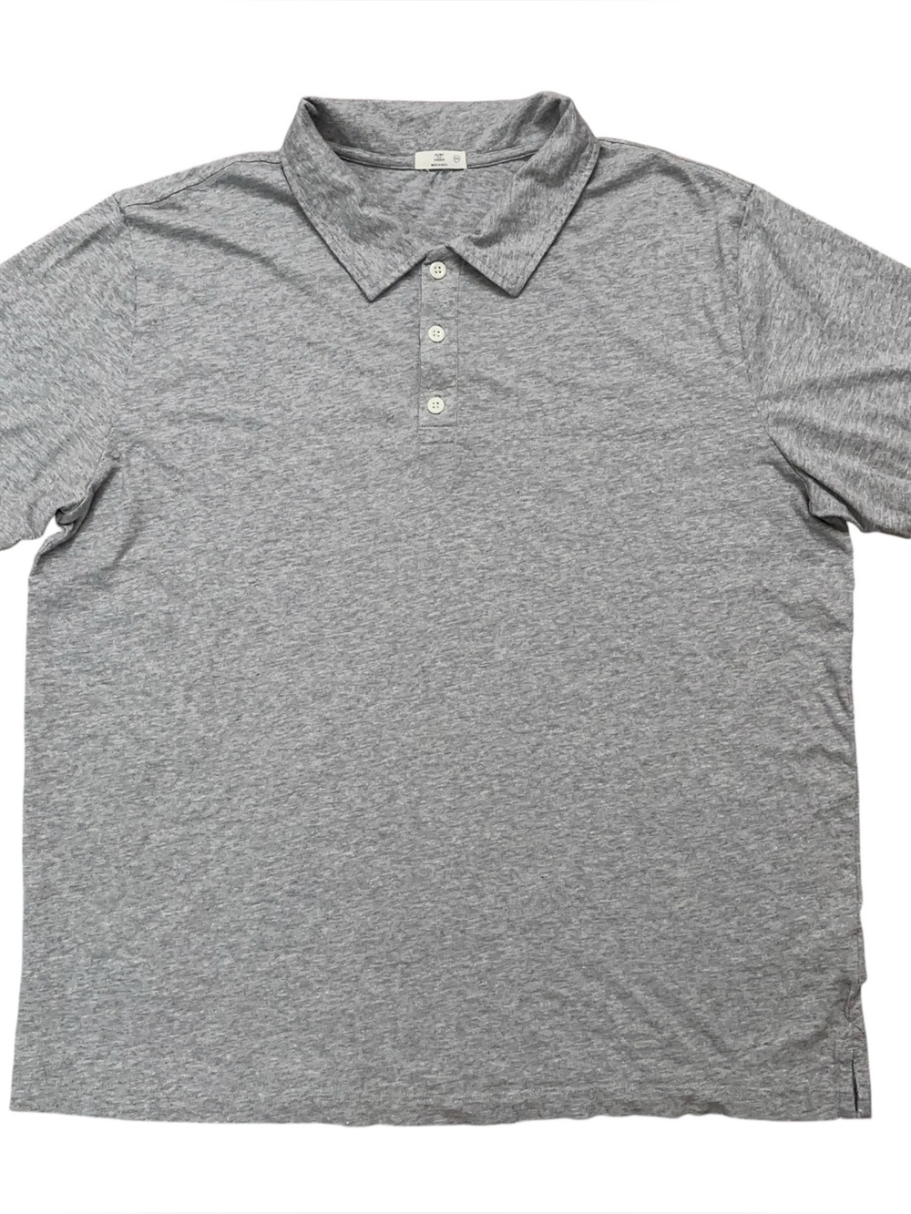 Flint and Tinder Huckberry Polo Shirt 2XL Short Sleeve Organic Cotton Hemp Gray